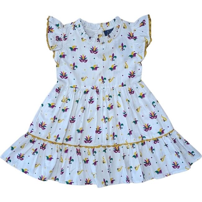 Mardi Gras Medley Ruffle Dress