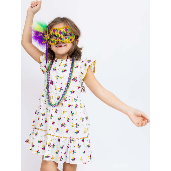 Mardi Gras Medley Ruffle Dress