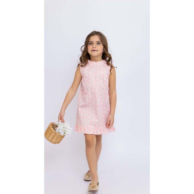 Pink Bunnies Shift Dress with Back Bow - Dresses - 4