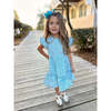 Geometric Blue Ruffle Dress - Dresses - 2 - thumbnail
