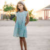 Koi Pond Short Sleeve Tier Dress, Blue - Dresses - 2 - thumbnail