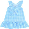 Gingham Back Bow Sleeveless Dress, Blue - Dresses - 1 - thumbnail