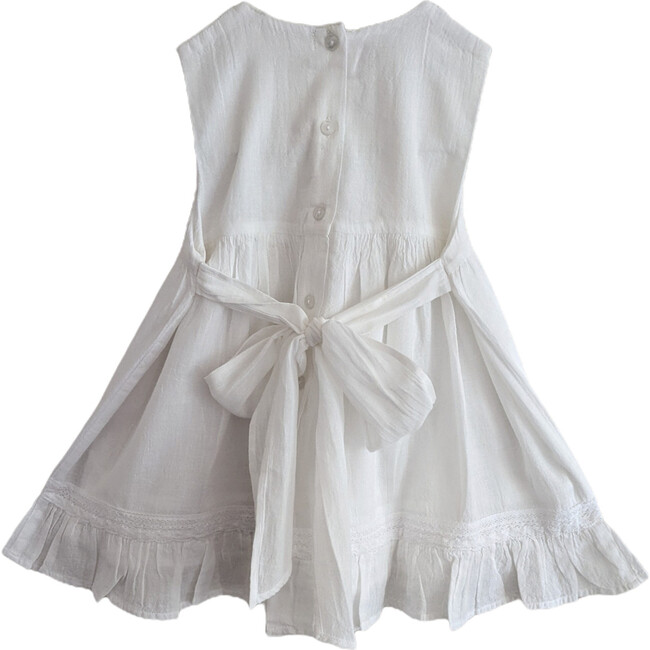 Bohemian Sleeveless Bow Dress, White