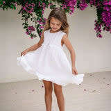 Bohemian Sleeveless Bow Dress, White - Dresses - 3