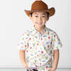 Wild West Ribbon Trim Collar Short Sleeve Front Button Shirt, Multicolors - Shirts - 3 - thumbnail