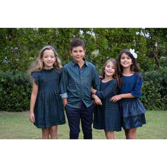 Long Sleeve Shirt, Tartan Plaid/ Blue - Shirts - 4