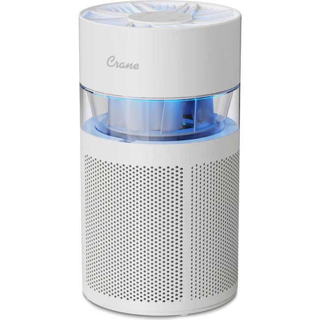 Crane True HEPA Air Purifier, Up To 200 Sq. Ft., With Aroma Tray, Night Light, Adjustable Fan Speed and Timer Function