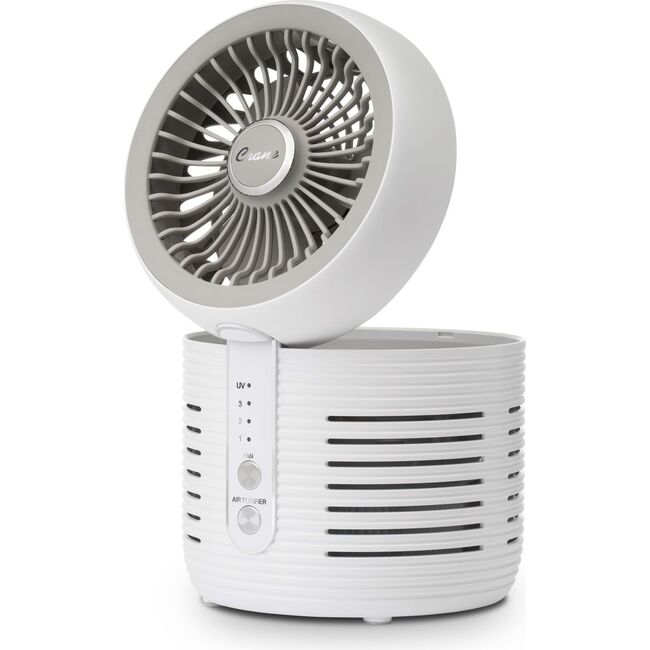 Crane 2-in-1 Air Purifier and Desk Fan, Fan and Air Purifier Combo, Ideal Office Desk Fan, Night Stand Fan, or Mini Fan For Dorm, Small Bedroom Fan, Small HEPA Air Purifier, Small Fan For Desk