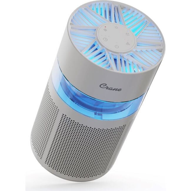 Crane True HEPA Air Purifier, Up To 200 Sq. Ft., With Aroma Tray, Night Light, Adjustable Fan Speed and Timer Function - Personal Care - 3