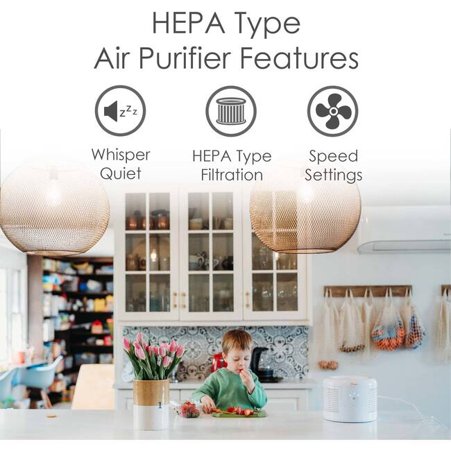 Crane Air Purifier with True HEPA Filter – High-Efficiency Air Filtration for Allergies, Dust, Smoke & Pet Odors – Ultra-Quiet & Energy Efficient, EE-7002AIR - Personal Care - 3