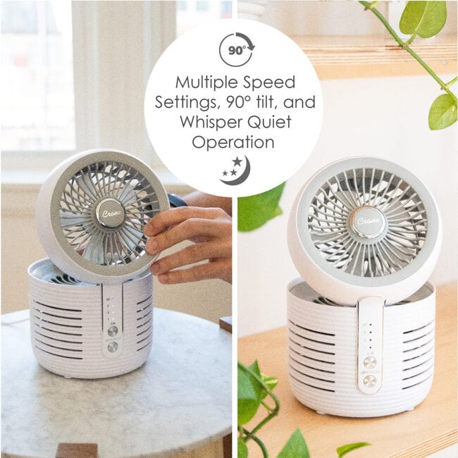 Crane 2-in-1 Air Purifier and Desk Fan, Fan and Air Purifier Combo, Ideal Office Desk Fan, Night Stand Fan, or Mini Fan For Dorm, Small Bedroom Fan, Small HEPA Air Purifier, Small Fan For Desk - Personal Care - 4