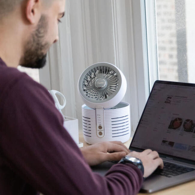 Crane 2-in-1 Air Purifier and Desk Fan, Fan and Air Purifier Combo, Ideal Office Desk Fan, Night Stand Fan, or Mini Fan For Dorm, Small Bedroom Fan, Small HEPA Air Purifier, Small Fan For Desk - Personal Care - 7