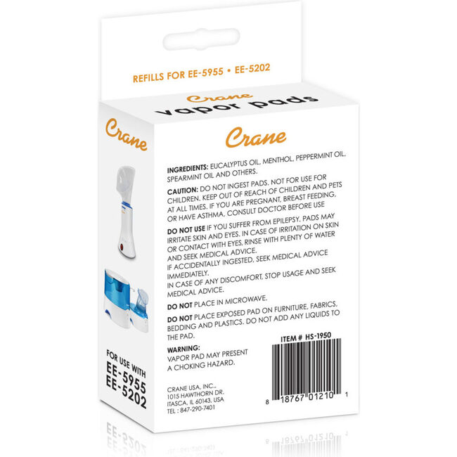 Crane Universal Vapor Pads – Menthol Eucalyptus