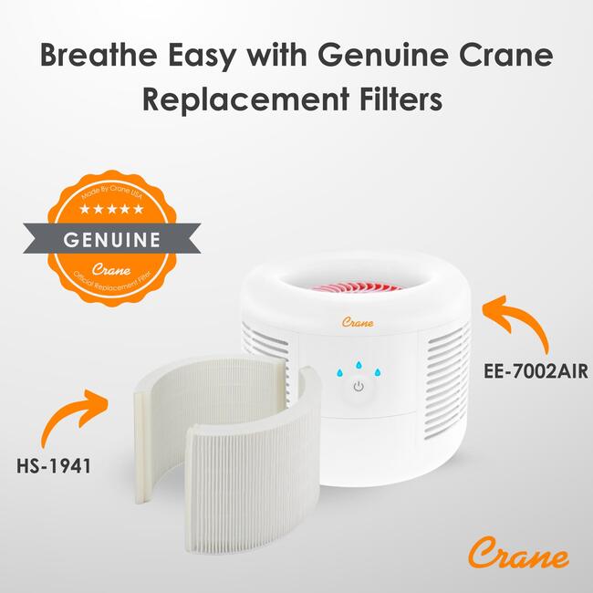 Crane Genuine Replacement HEPA Filter For Air Purifier Model EE-7002AIR