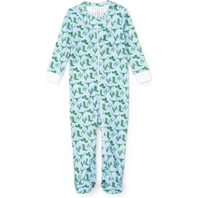 Parker Boys' Pima Cotton Zipper Pajama, Wild West Blue