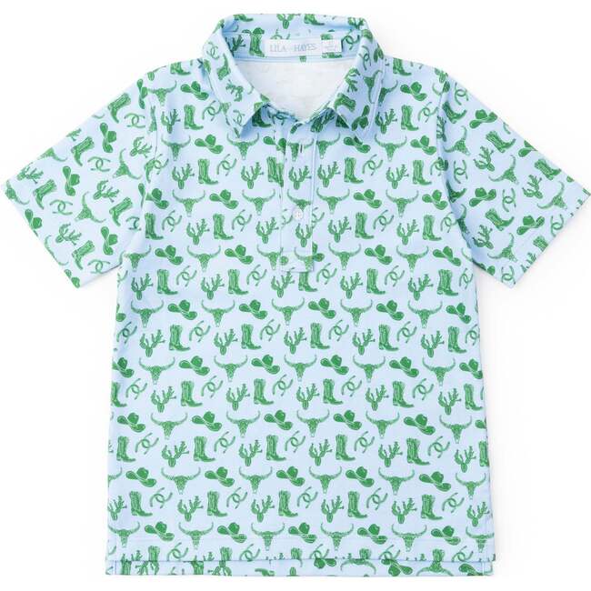 Griffin Boys' Pima Cotton Polo Golf Shirt, Wild West Blue