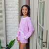 Stella Girls' Sweatshirt Short Set, Confetti Hearts Pink - Mixed Apparel Set - 2 - thumbnail