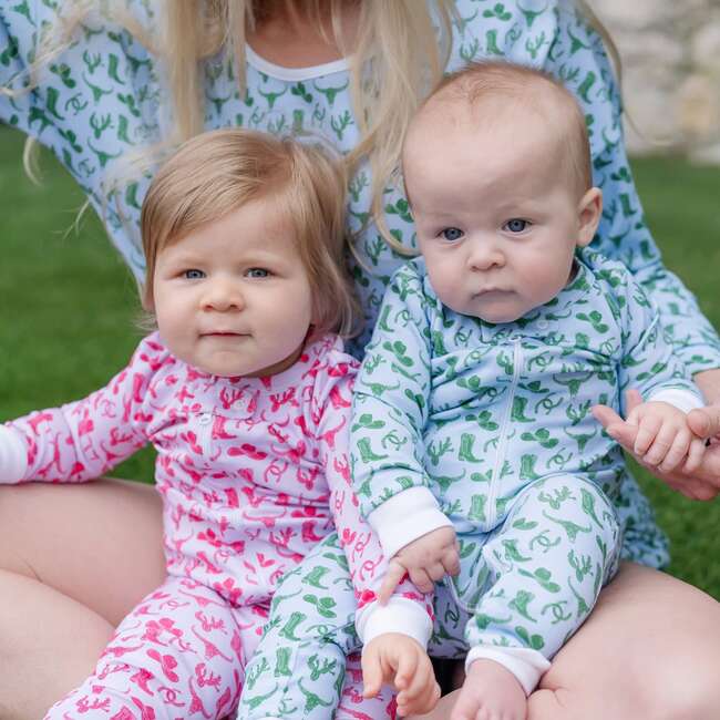 Parker Boys' Pima Cotton Zipper Pajama, Wild West Blue - Footie Pajamas - 3