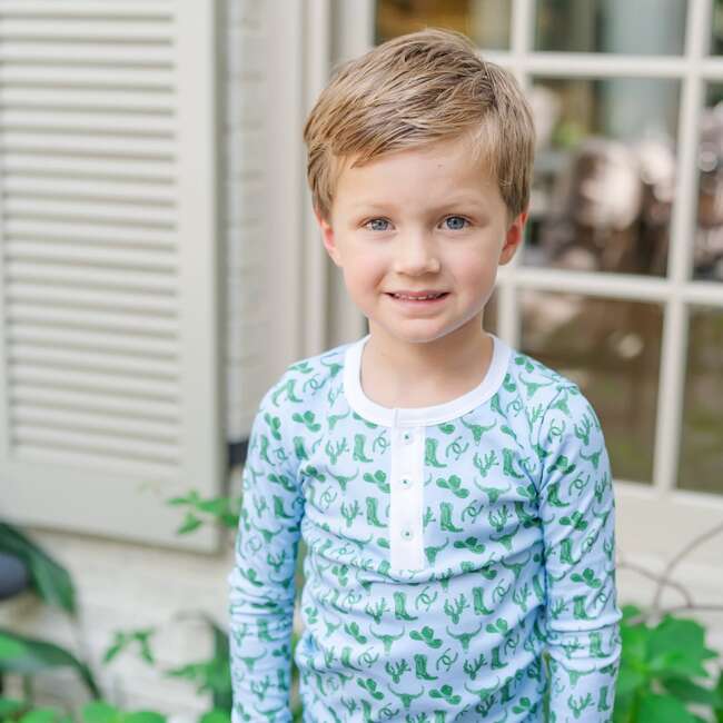 Jack Boys' Pajama Pant Set, Wild West Blue