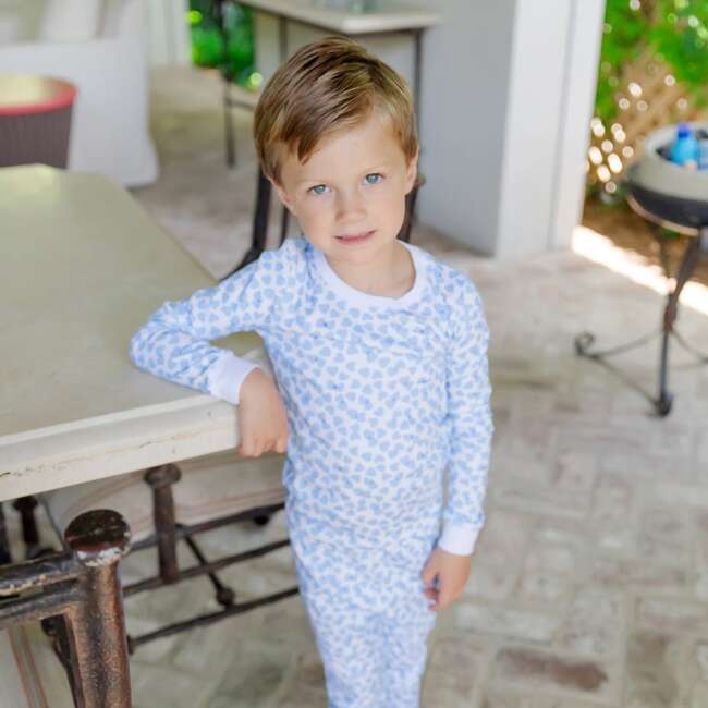 Grayson Pajama Pant Set, Confetti Hearts Blue