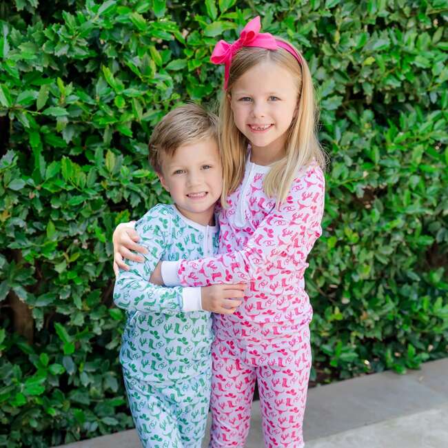 Alden Girls' Pajama Pant Set, Wild West Pink - Pajamas - 3