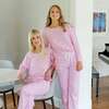 Audrey Women's Longsleeve Top Pant Set, Confetti Hearts Pink - Pajamas - 3 - thumbnail