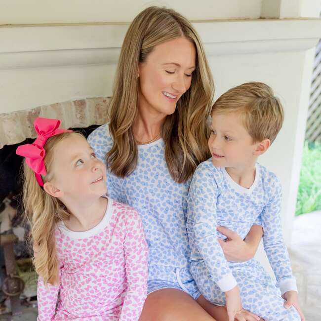 Ava Girls' Pajama Pant Set, Confetti Hearts Pink - Pajamas - 3