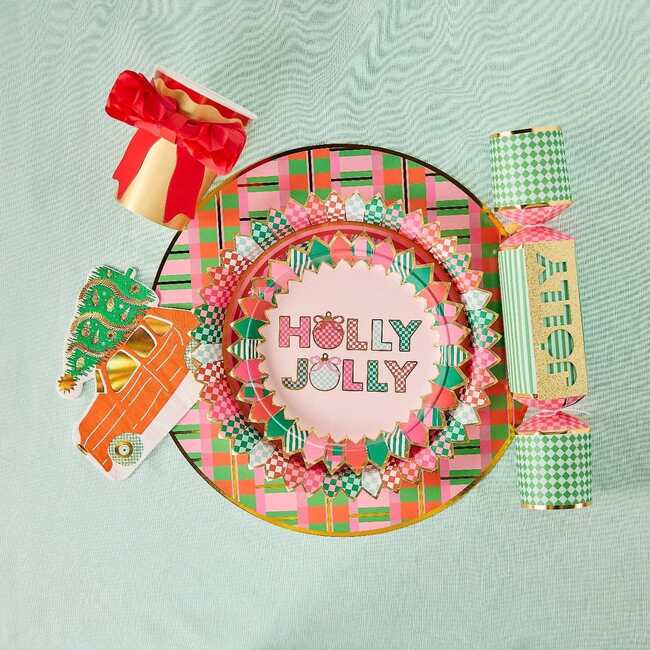 Holly Jolly Celebration Dessert Plate - Party Accessories - 3