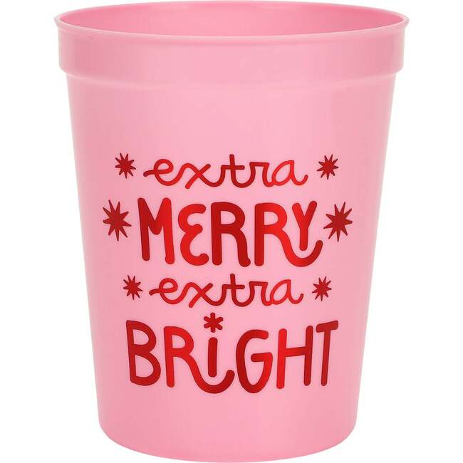 Extra Merry & Bright Reusable Holiday Party Cups (set of 8) - Party Accessories - 3