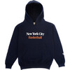 Kids New York City Basketball Hoodie, Navy - Sweatshirts - 1 - thumbnail