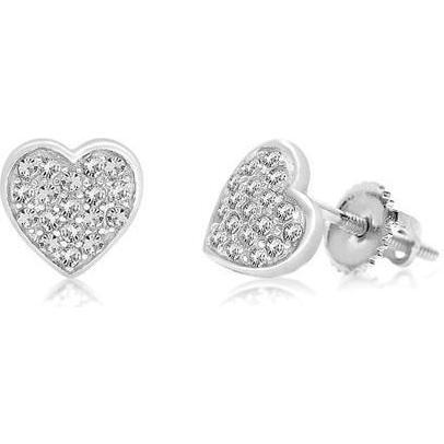 Multi Colored Heart Screwback Earring for Girls Clear