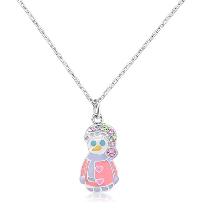 Snowman Multi-color Crystal White Gold Palladium Plating Girl's Pendant