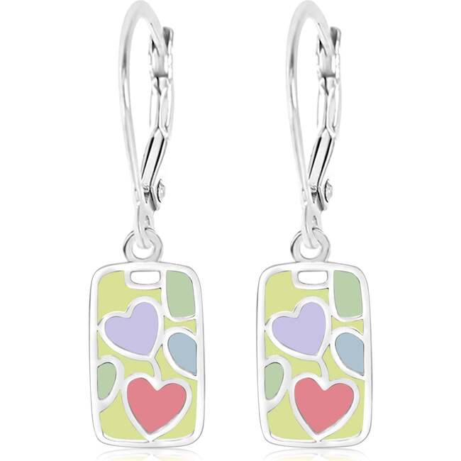 Cellphone Hearts Palladium Plating Girl's Leverback Earring