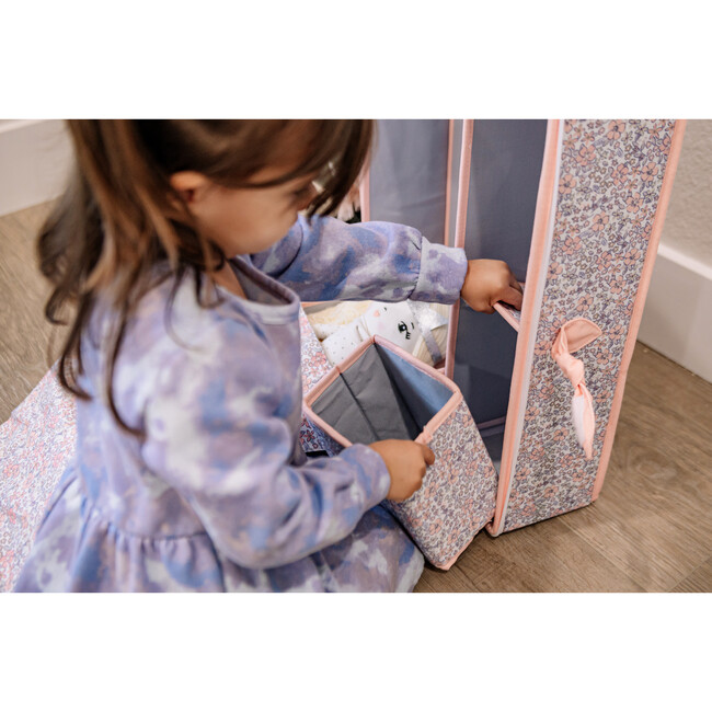 Floral Doll Case, Pink - Doll Accessories - 8