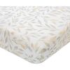 Willow Fitted Crib Sheet (Neutral Leaf) - Crib Sheets - 1 - thumbnail