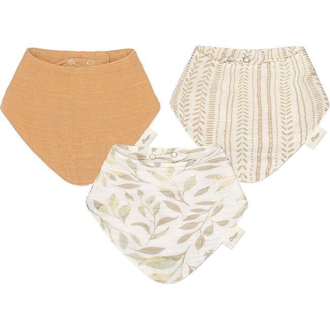 Willow 3-pc. Muslin Baby Bib Set (Copper/Leaf)