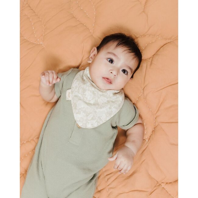 Willow 3-pc Muslin Baby. Bib Set (Neutral Leaf) - Bibs - 3