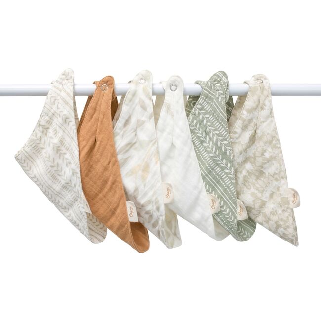 Willow 3-pc. Muslin Baby Bib Set (Copper/Leaf) - Bibs - 4