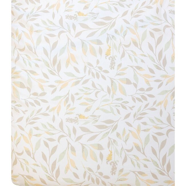 Willow Fitted Crib Sheet (Neutral Leaf) - Crib Sheets - 5