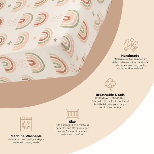 Parker Fitted Crib Sheet (Rainbow) - Crib Sheets - 3