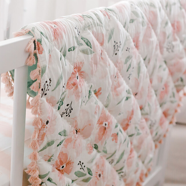 Parker Quilted Baby Play Mat (Pink Floral) - Playmats - 7