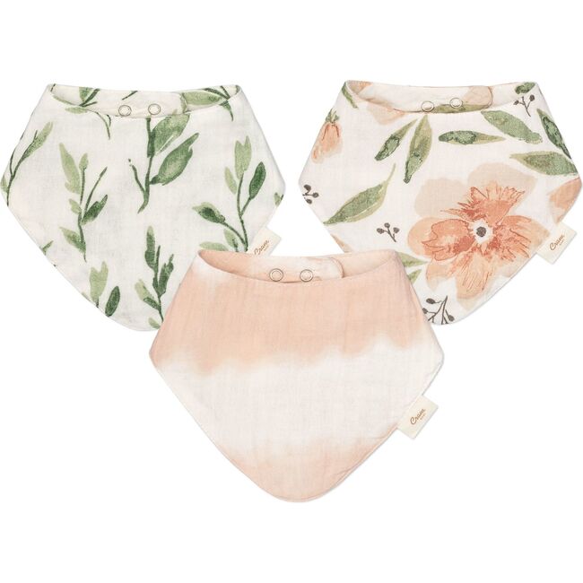 Parker 3-pc. Muslin Baby Bib Set (Pink Floral)