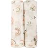 Parker 2-pc. Newborn Swaddle Blanket Set (Butterfly/Rainbow) - Swaddles - 1 - thumbnail
