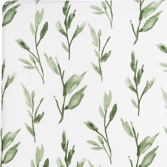 Parker Green Leaf Fitted Crib Sheet - Crib Sheets - 3