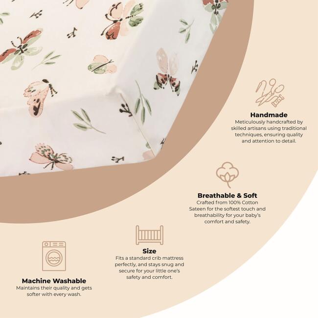 Parker Fitted Crib Sheet (Butterfly) - Crib Sheets - 3