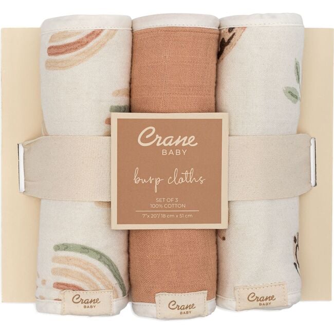 Parker 3-pc. Newborn Burp Cloth Set (Rainbow/Butterfly) - Burp Cloths - 4