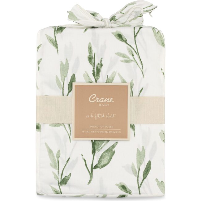 Parker Green Leaf Fitted Crib Sheet - Crib Sheets - 4