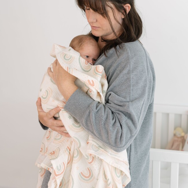 Parker 2-pc. Newborn Swaddle Blanket Set (Butterfly/Rainbow) - Swaddles - 3