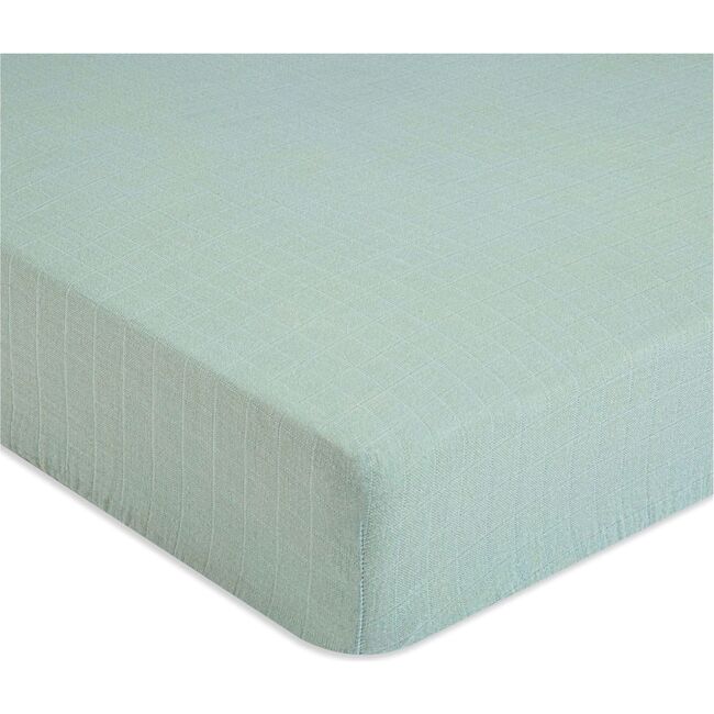 Muslin Fitted Crib Sheet (Evergreen)