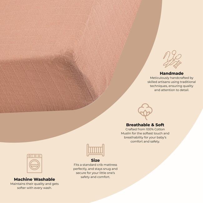 Muslin Fitted Crib Sheet (Copper)